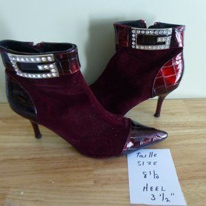 Ankle boots 3 1/2 inch  heels rhinestones details